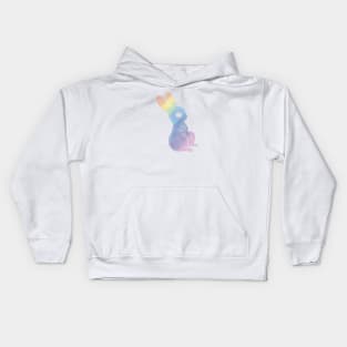 Rainbow magic bunny of the galaxy Kids Hoodie